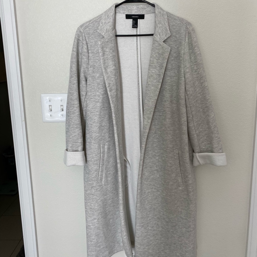 Grey cotton jersey coat